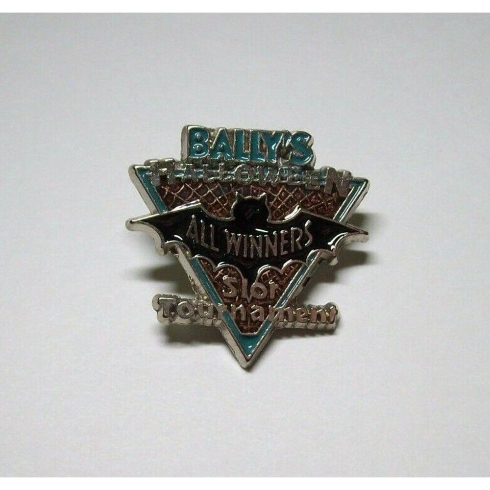 Bally's Casino Atlantic City Pinback Enamel Badge Halloween Bat Tournament